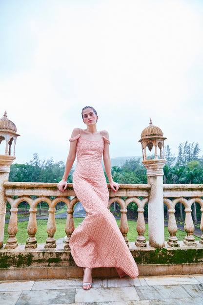 Bronze Gown With Handwork