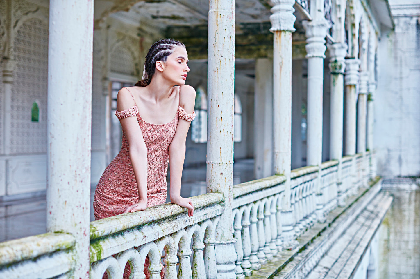 Bronze Gown With Handwork