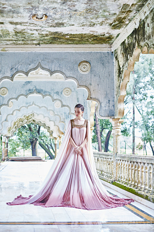 Ivory Paneled Gown